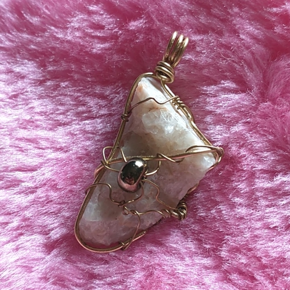 NWT Classic Hand Wire Wrapped Calcite Pendant